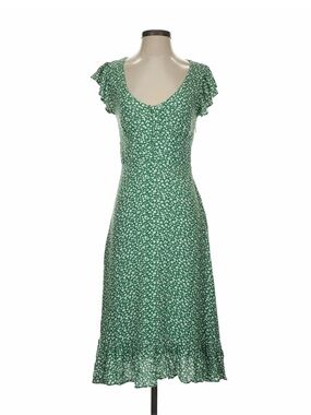 Banana Republic Green Ditsy Floral Ecovero Lenzing Midi Dress